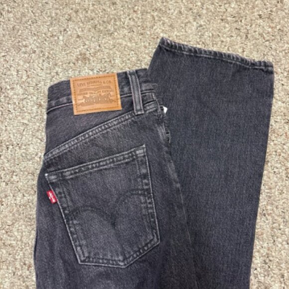 LEVI'sm LEVIS RIBCAGE STRAIGHT ANKLE JEANS BUTTON FRONT TINTED SKY NWOT $98 26 w - Picture 8 of 9